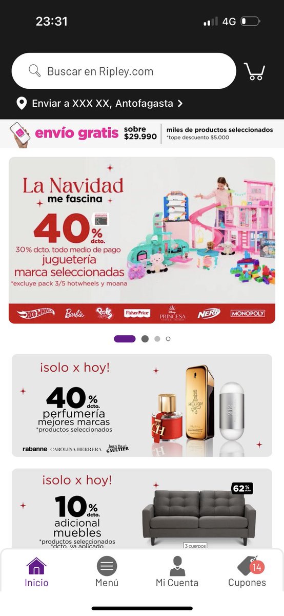 amendizabal's tweet photo. @RipleyChile hola, tienen esta publicidad y no hay ningún juguete Fisher price (solo me fije en eso) con descuento. Es con algún cupón? https://t.co/n8zSk9yq0o