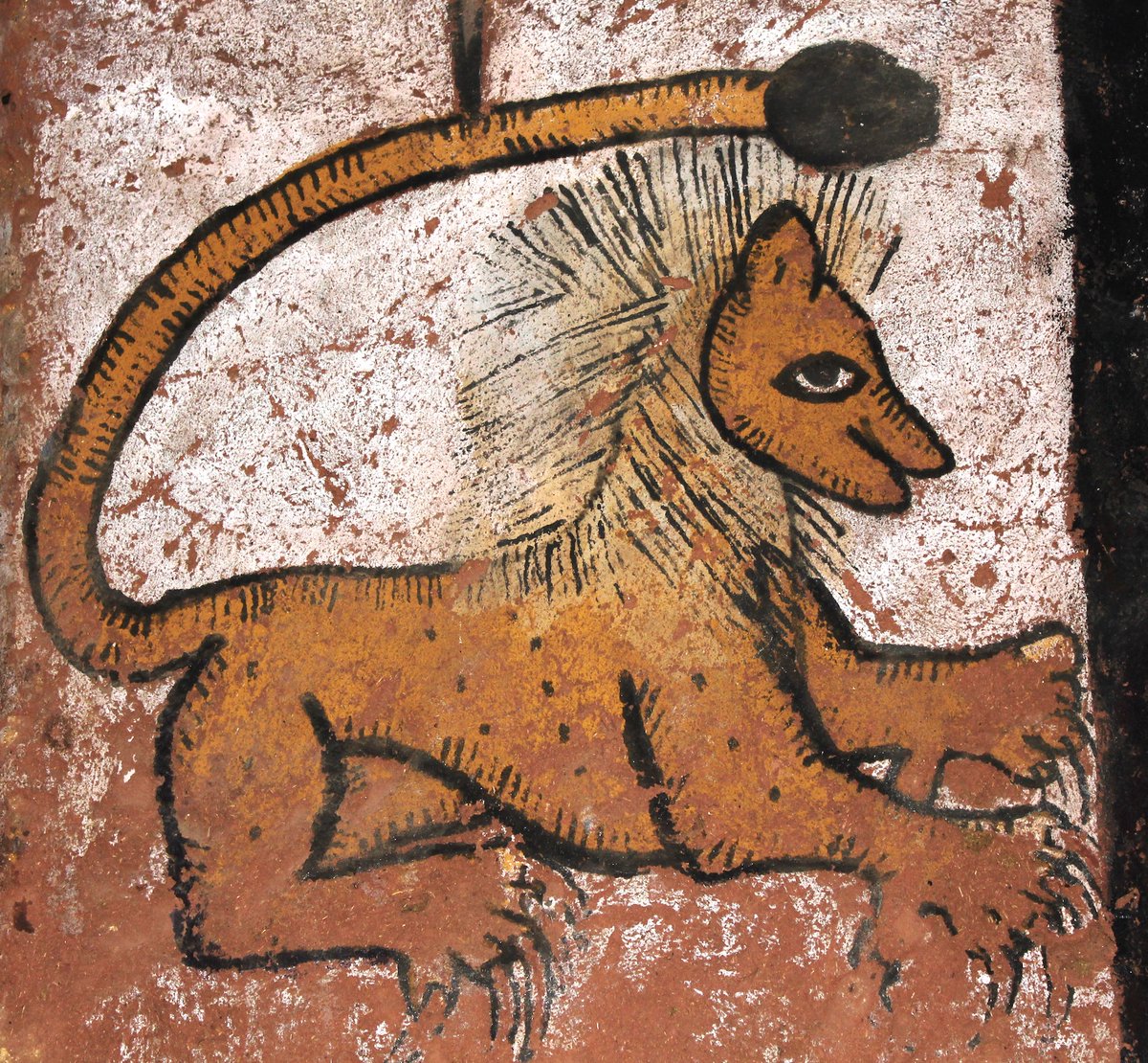 Western medievalists: "Ha ha, look at this lion! The artist had obviously never seen one IRL!"

Ethiopian artists with no shortage of real-life lions:
