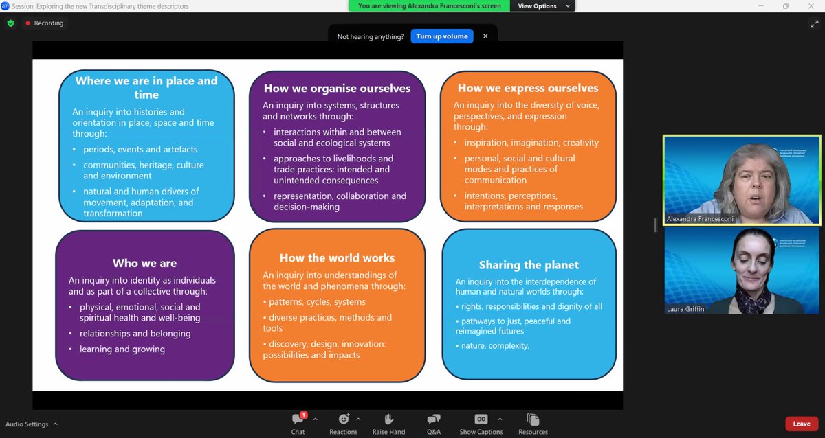 MadhulitaPat's tweet image. Engaged in a thought-provoking session today on Exploring the New Transdisciplinary Theme Descriptors! 🌟 Deepened my understanding of how these descriptors empower learners to connect across disciplines meaningfully. #IBPYP #IBExchange #TransdisciplinaryLearning #LifelongLearner