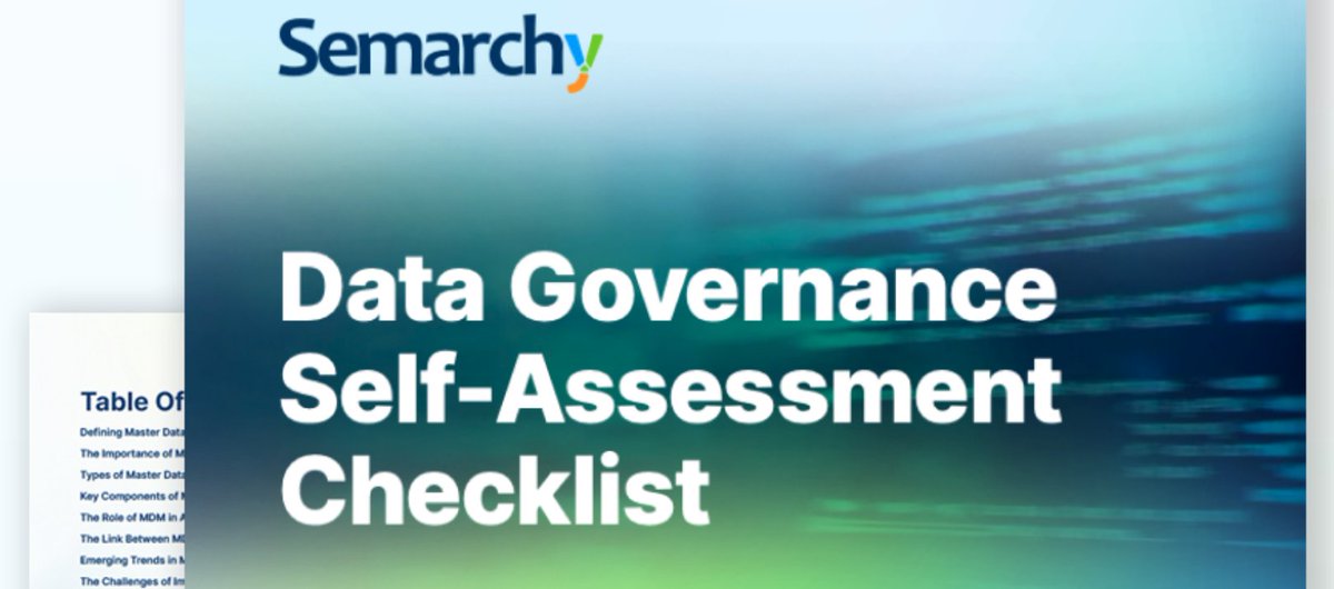 Implementing data governance requires careful planning and monitoring to ensure success. This self-assessment will help you identify critical areas in which to take action.

Get your copy now: hubs.ly/Q02Z5l860

#mdm #data #datamanagement #datagovernance #dataquality