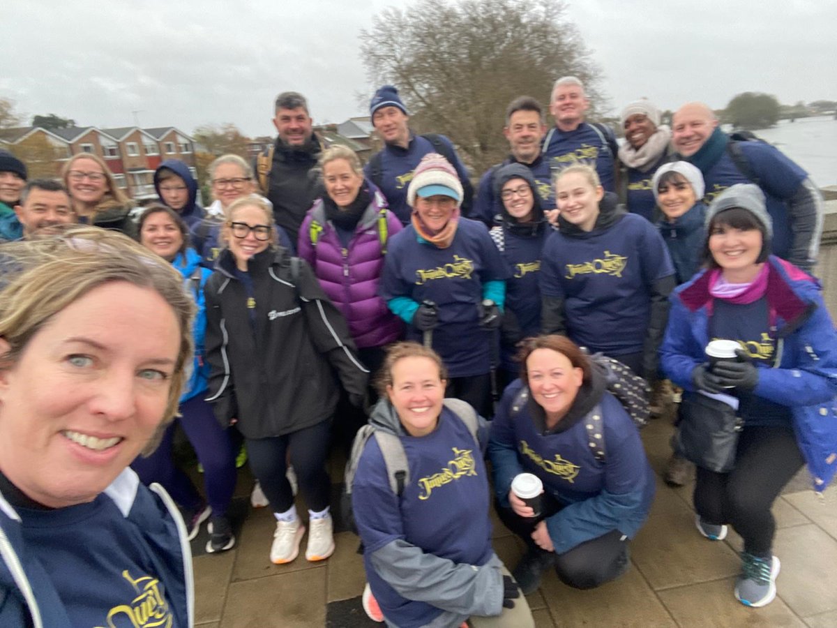 Longmores's tweet photo. On Saturday, Louise in our Residential Conveyancing team took part part in the 20 Bridges Walk in London for Jamie’s Quest – a fundraising campaign for lifesaving cancer treatment for her best friend’s son, Jamie. Here is Jamie's story and GoFundMe page,  https://t.co/axoypVQXqi https://t.co/05qMMLuqnZ