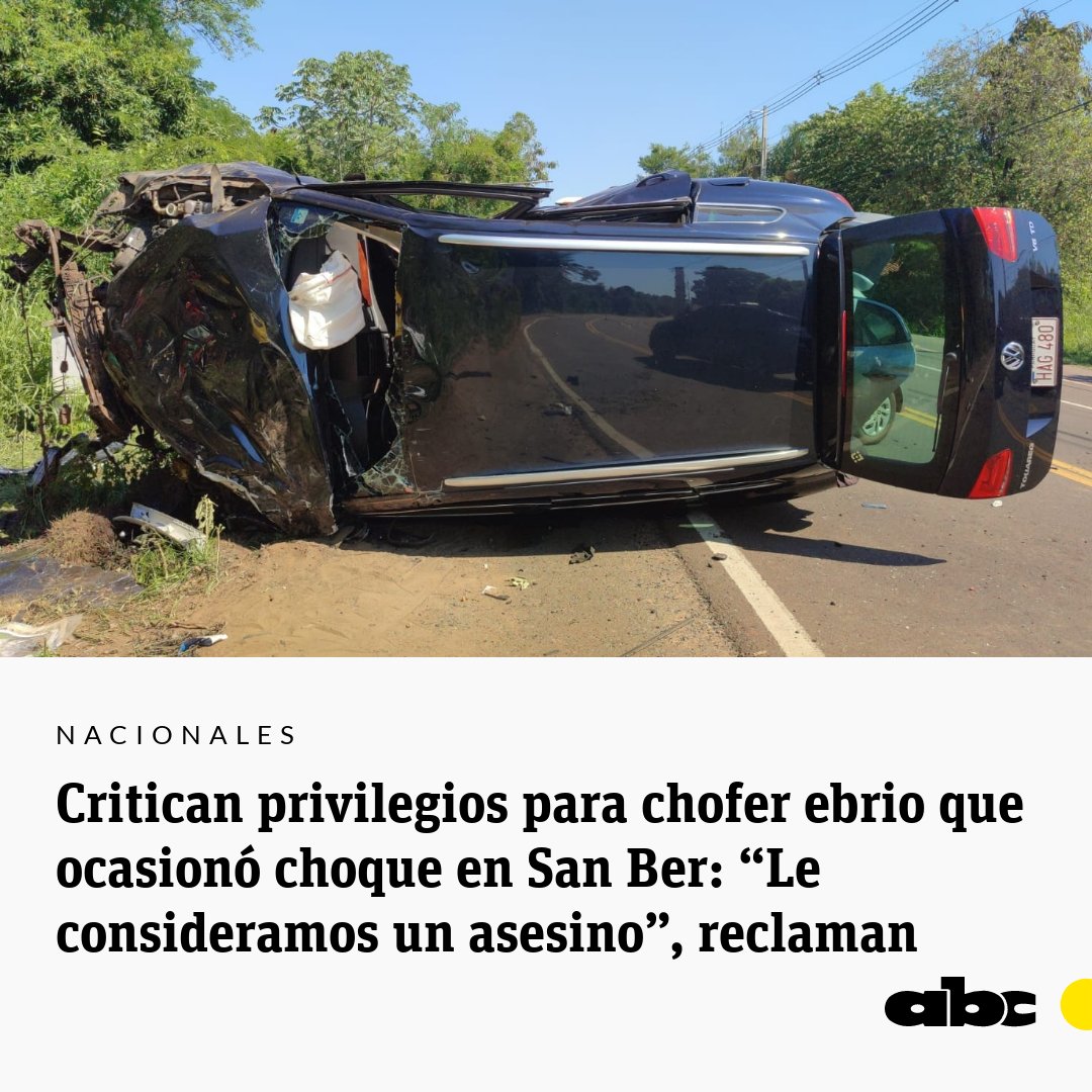 ABCDigital's tweet photo. Eduardo Pattender, concejal de San Bernardino e hijo de una de las víctimas fatales del accidente registrado en San Bernardino, confirmó que van a presentar una querella adhesiva en contra de Eugenio Sanabria Vierci, quien provocó el choque estando ebrio.

Leé más: https://t.co/wXJ1PdhiyR

⭕WhatsApp: https://t.co/aAPBX7cxWp