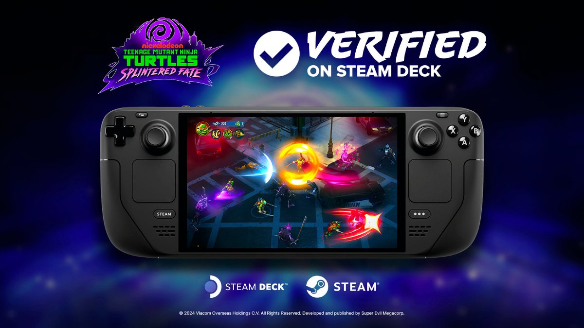 Did you know Teenage Mutant Ninja Turtles: Splintered Fate is Steam Deck verified? 

It's time to save the day on the go! 🐢🎮