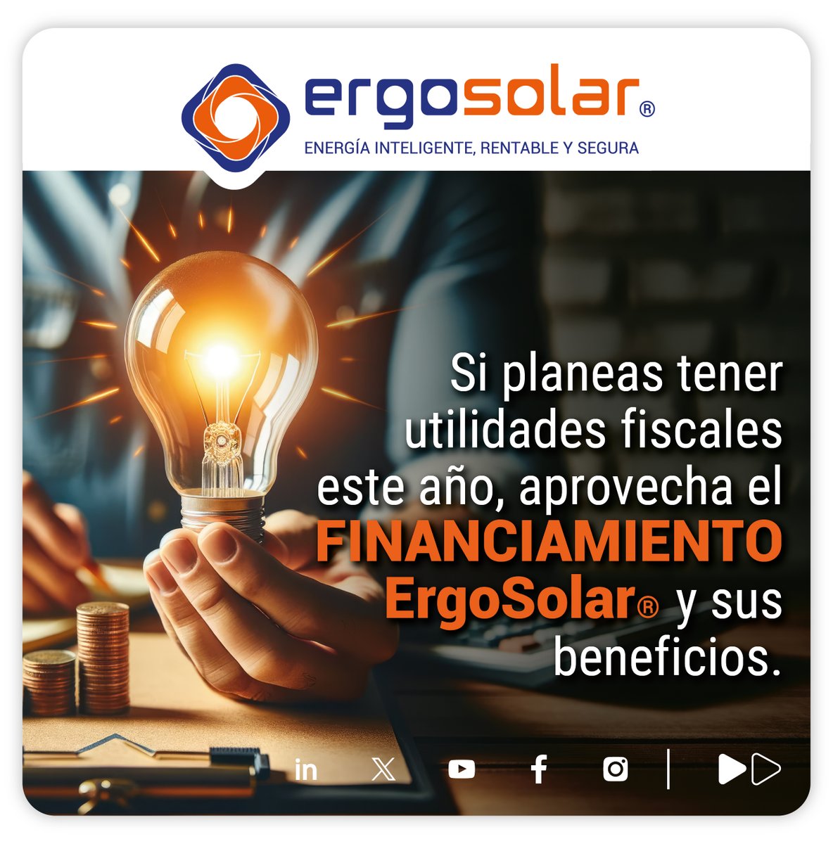 ErgoSolar's tweet photo. Si planeas tener utilidades fiscales este año, deduce el ISR con un sistema de paneles solares. Aprovecha el financiamiento ErgoSolar y sus beneficios de CERO inversión inicial. 

Acércate y resolveremos tus dudas rápidamente: https://t.co/BWCk5uGG9U https://t.co/SXRoqpS7N0