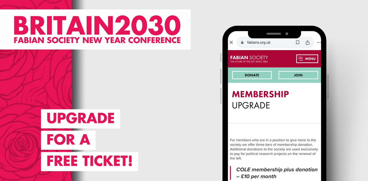 thefabians's tweet photo. Are you a Fabian member? Upgrade your membership today and receive a free ticket to the Fabian Society New Year Conference 2025!

Become a Cole, Crosland or Webb member by following the link below 👇

https://t.co/dkukkBtcdQ https://t.co/m2pU0SzZYP