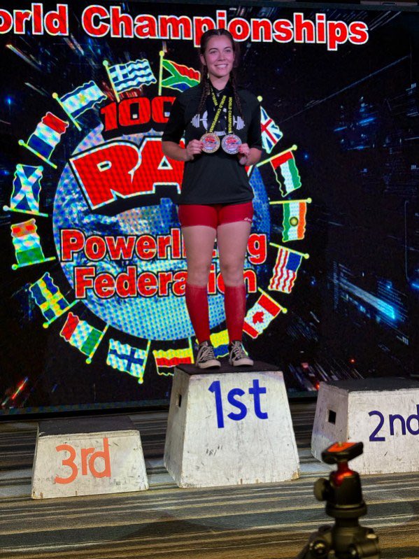 CCCRavensSB's tweet photo. 🚨Shout out to our freshman outfielder, Raya Eilert🚨
Raya competed in her first collegiate powerlifting competition. She placed in the following:
2nd overall/open
1st in age group
2nd in squat
2nd in bench
2nd in deadlift
#RavenStrong💪🏼 https://t.co/j24ZLwurZ4
