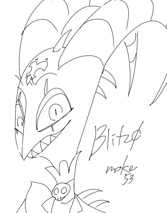 ブリッツちゃんと描くの初めて♈️楽しい! 
#HelluvaBoss #Blitzø 