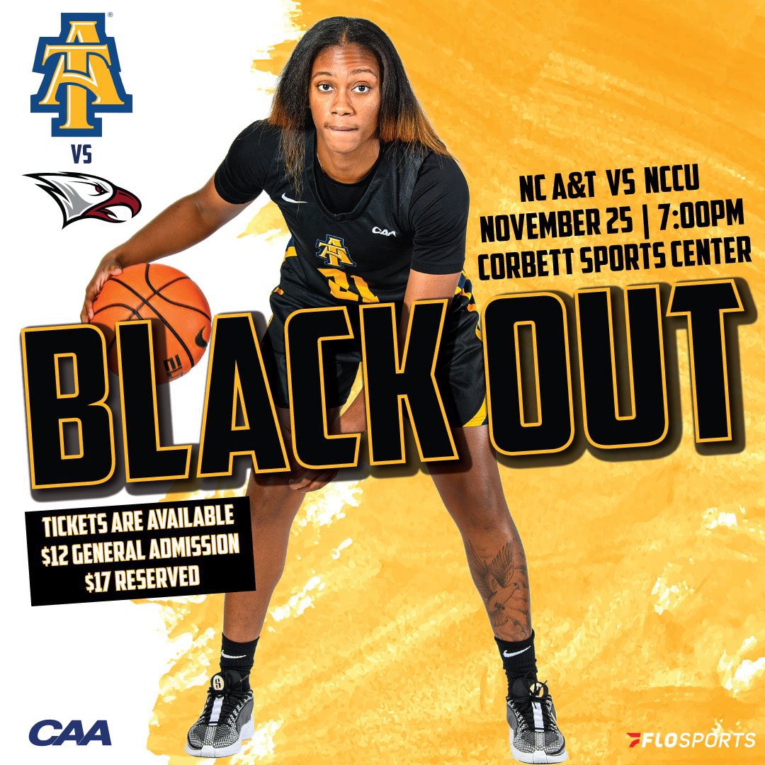 heyebby_'s tweet photo. We already got the rams roasted, letโs add some wings to the table! ๐ฝ๏ธ
The Lady Aggies play NC Central TONIGHT @ Club Corbett, 7pm EST! Letโs support our @LadyAggieBall
Tonight is a #BLACKOUT #allblackeverything
Canโt make it? Catch it on Flo Sports!
#PACKTHECLUB #AggiePride https://t.co/tZKJXvQlh2
