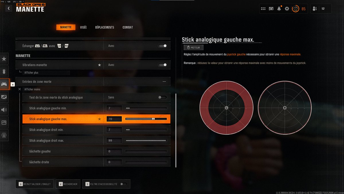 ZayRoX__'s tweet photo. CHANGEZ ABSOLUMENT CE PARAMÈTRE sur #BlackOps6 QUI VOUS BRIDE sur VOS MOUVEMENTS !

Stick gauche MAX : 99 > 70
ça vous permettra d'être beaucoup plus fluide dans vos glissades sur les côtés/arrières

De rien 🫡 https://t.co/TdVszPJHsV
