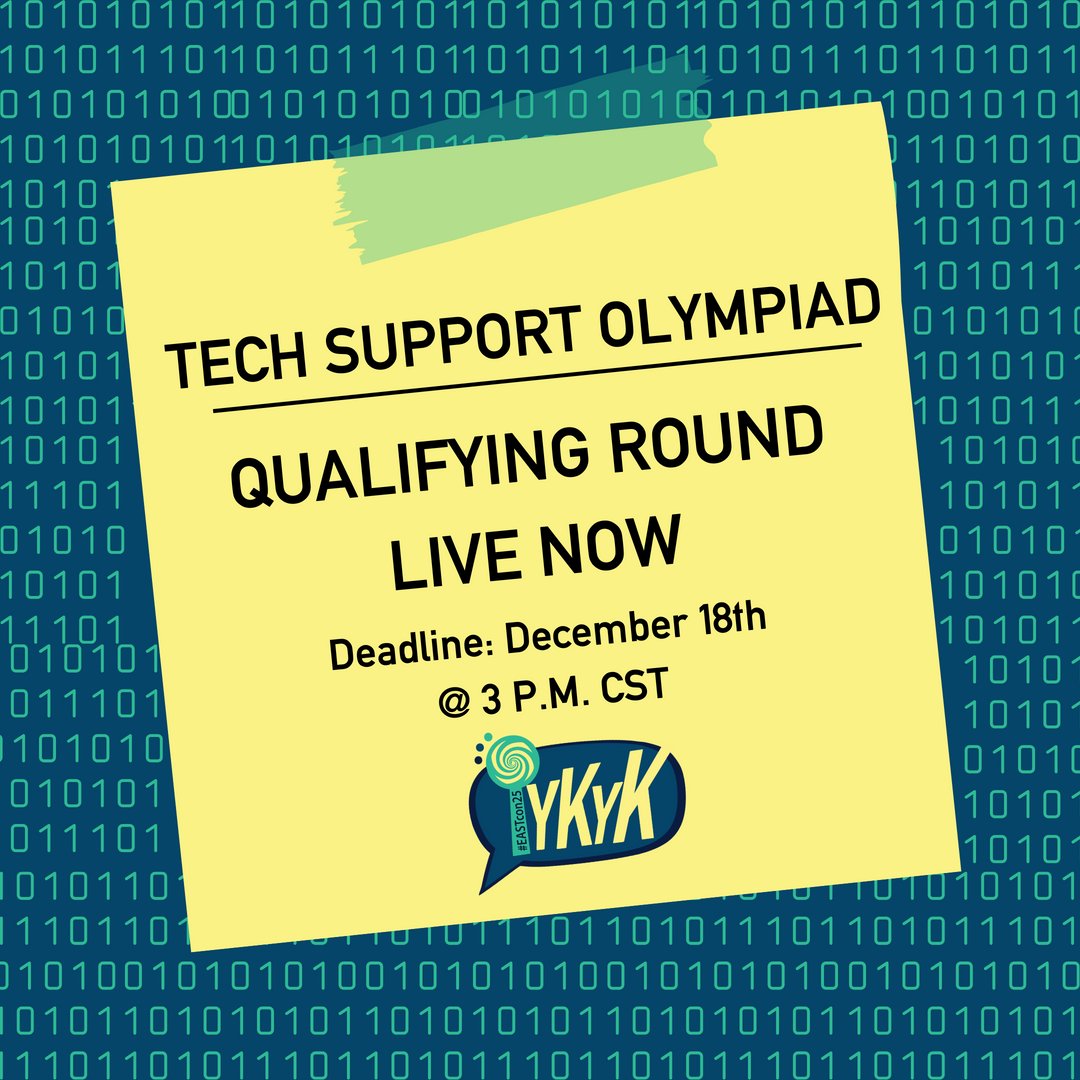 EASTinitiative's tweet image. #EASTcon25 Tech Support Olympiad is now live! EAST students can now begin their quest for Conference glory (and prizes) by challenging the online Qualifying Round.

To begin, students must be logged in to EASTconference.org and visit events.eastlink.me/TSO!