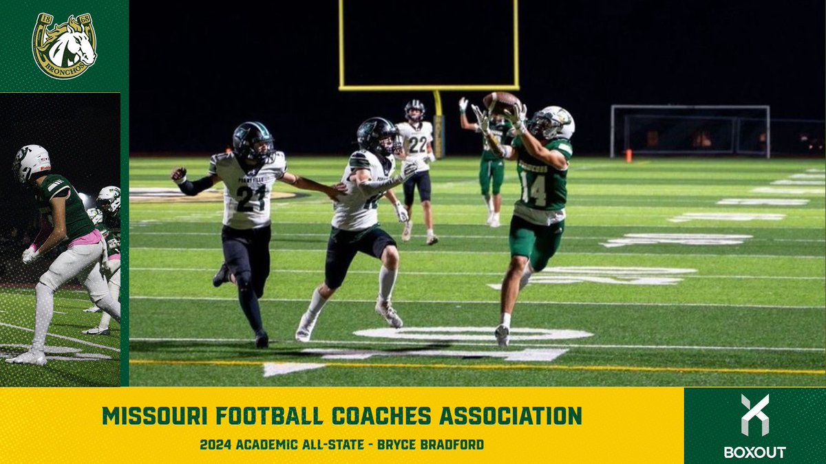 bhs_stl's tweet photo. Congratulations to the following Broncho Football Players for being selected to the 2024 MFCA Academic All-State Team. Athletes were chosen to this highly selective group for excelling on the field, in our community, & in the classroom.
#BaylessALLIN
#BringTheStampede https://t.co/MvqbjS7CJT