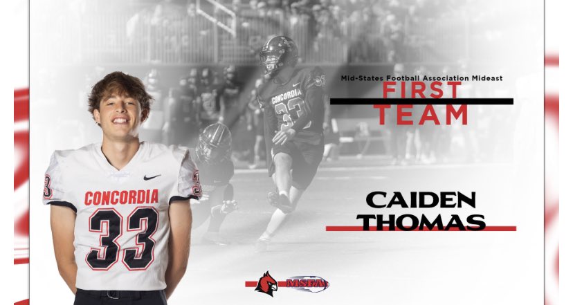 Caiden “CT” Thomas 4⭐ (@_caidenthomas) on Twitter photo I’m Blessed to have earned 1st Team All Conference!! #AGTG <a href="/CUAA_Football/">Concordia Football</a> <a href="/MidStatesFB/">Mid-States Football Association</a> I’m Blessed to have earned 1st Team All Conference!! #AGTG <a href="/CUAA_Football/">Concordia Football</a> <a href="/MidStatesFB/">Mid-States Football Association</a>