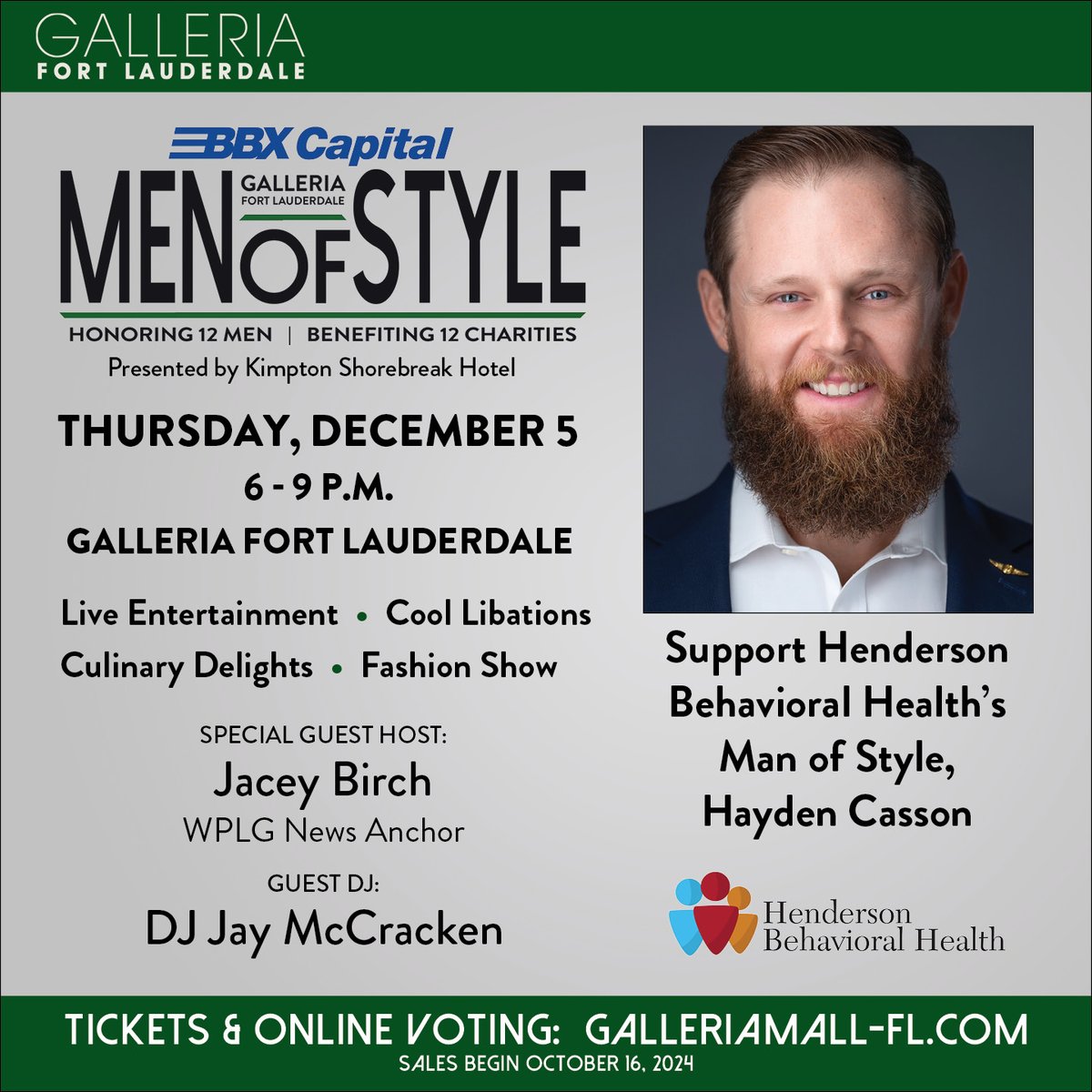 SuzanneEHiggins's tweet photo. Join @HendersonHlth as we honor our Galleria Man of Style Hayden Casson on December 5th at 6:00 p.m.
Purchase $150 tickets here: https://t.co/U1Apzs826S https://t.co/lzEJGaT7r9