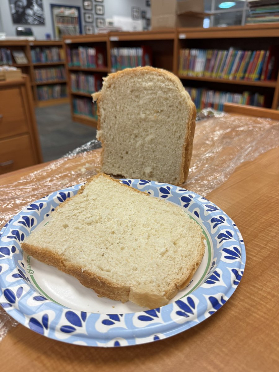 I’m not saying this bread gifted by a second grade student wouldn’t have happened without our extensive cooking and baking book section, but I sure don’t think it hurt. 😋 🍞