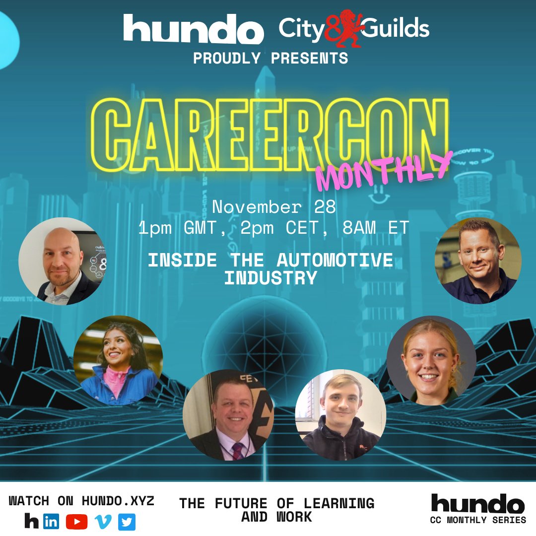 hundo (@hundo_xyz) on Twitter photo π Ready to explore the fast-paced world of the automotive industry?
Join us at CareerCon Monthly, in collaboration with City & Guilds, for insights from experts, apprentices, and technicians!
π
28th Nov | π 1 PM GMT
π Register FREE: hundo.xyz/live
<a href="/cityandguilds/">City & Guilds</a> π Ready to explore the fast-paced world of the automotive industry?
Join us at CareerCon Monthly, in collaboration with City & Guilds, for insights from experts, apprentices, and technicians!
π
28th Nov | π 1 PM GMT
π Register FREE: hundo.xyz/live
<a href="/cityandguilds/">City & Guilds</a>