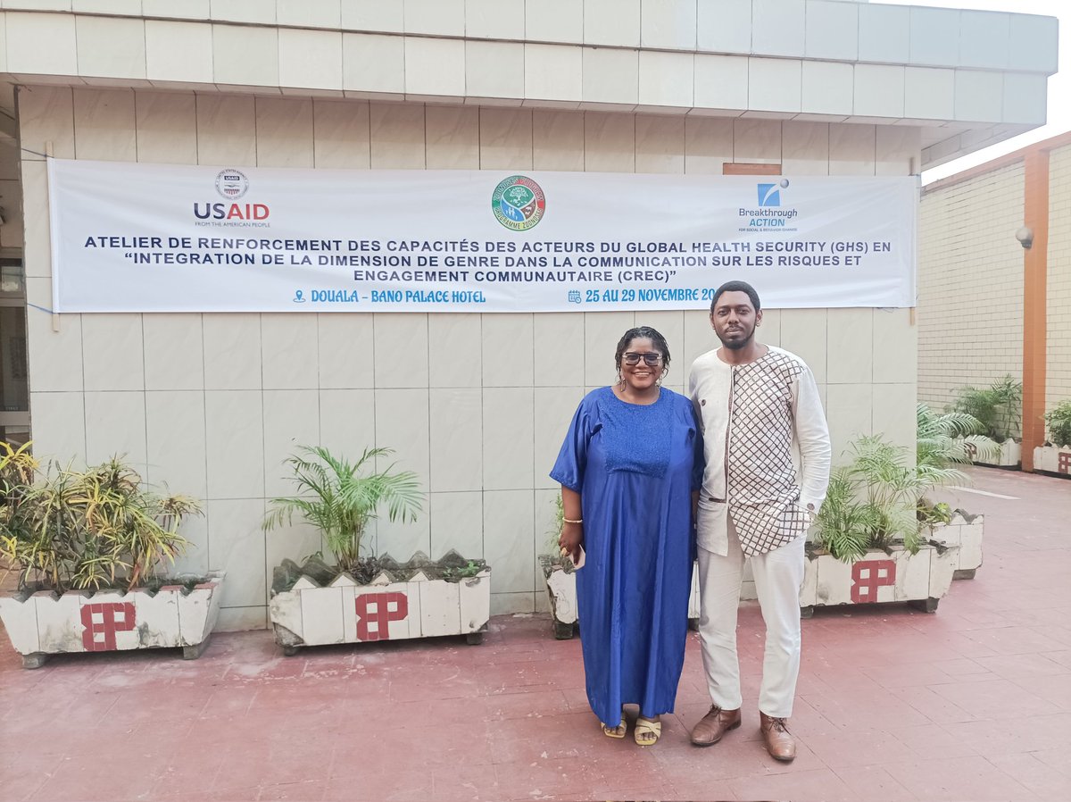 DDemassosso's tweet photo. Very excited to be attending a training as a member of #WomeninGlobalHealth #Cameroon , A training on the integration of #gender in #RCCE .Training organised by #OneHealthCameroon Platform with the support of #BreakthroughAction. #sdg3 #sdg5 #sng30 @WGHCameroon @WHOAFRO @whocmr https://t.co/F2m4bL8rXP