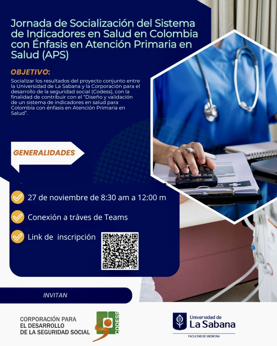 Evento de Socialización de un Sistema de Indicadores en Salud en Colombia con Énfasis en Atención Primaria en Salud (APS): forms.office.com/Pages/Response… <a href="/unisabana/">Universidad de La Sabana</a> <a href="/MedicinaSabana/">Facultad de Medicina Unisabana</a> <a href="/saludpublicacol/">Asociación Colombiana de Salud Pública</a> <a href="/MinSaludCol/">MinSalud Colombia 🇨🇴</a> <a href="/OPSOMS_Col/">OPS/OMS Colombia</a> <a href="/opsoms/">OPS/OMS</a>