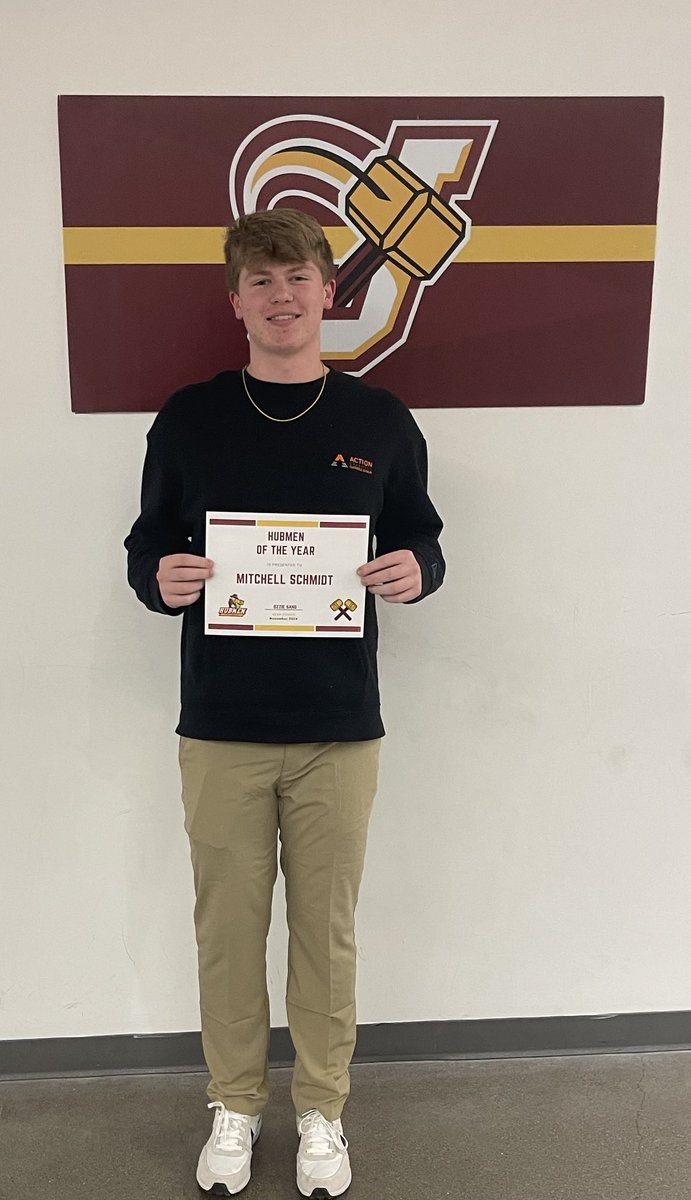 Congratulations to Mitchell Schmidt who was named Hubmen of the Year!