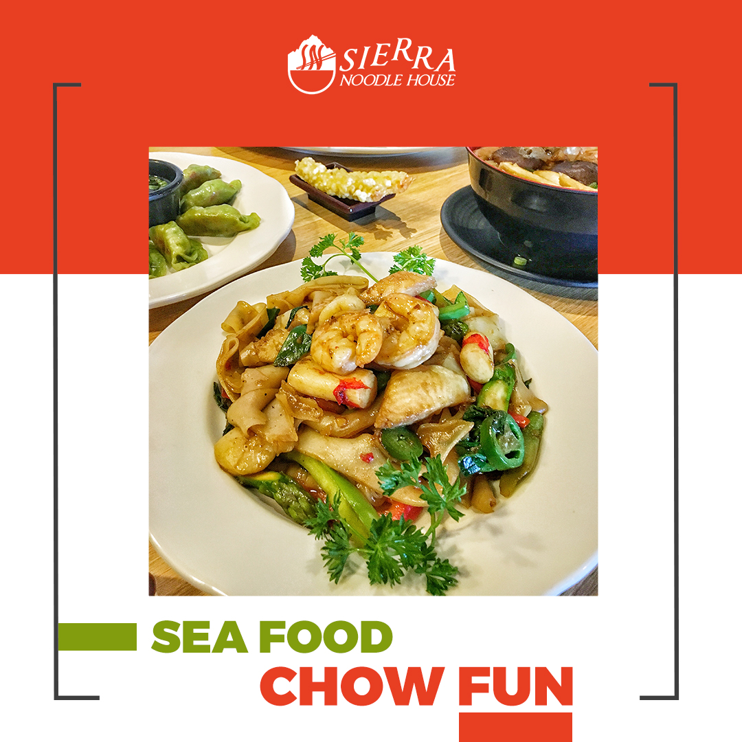 SierraNoodle's tweet photo. Seafood Chow Fun at Sierra Noodles is a savory dish with fresh seafood and veggies. Enjoy it in, take it out, or have it delivered. https://t.co/xvD1o2RBSL https://t.co/Yzbflxhnjd