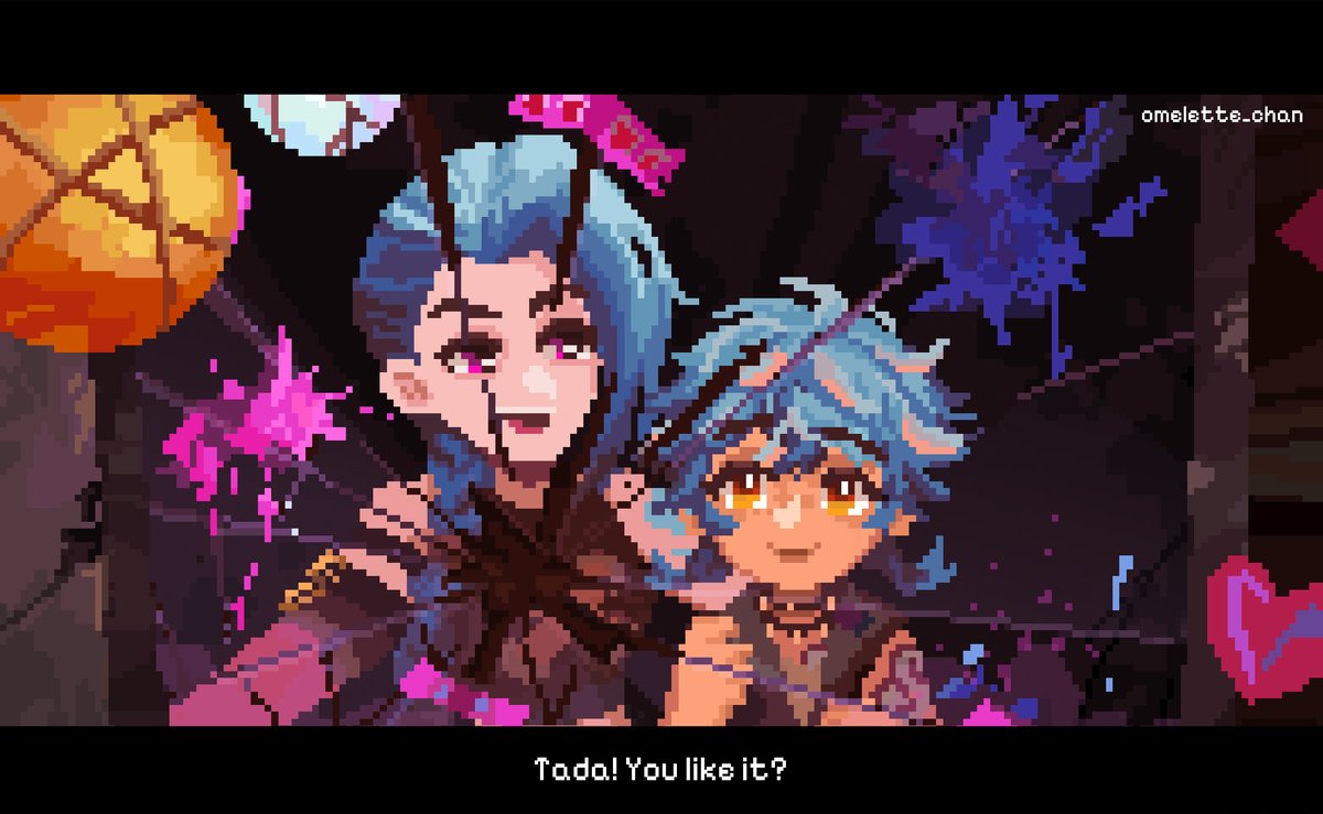 tzukachan's tweet photo. As an older sister, I loved this scene so much 💙 
Which scene should I make next?

#Arcane #pixelart #ドット絵 https://t.co/pz1dHxXSOu
