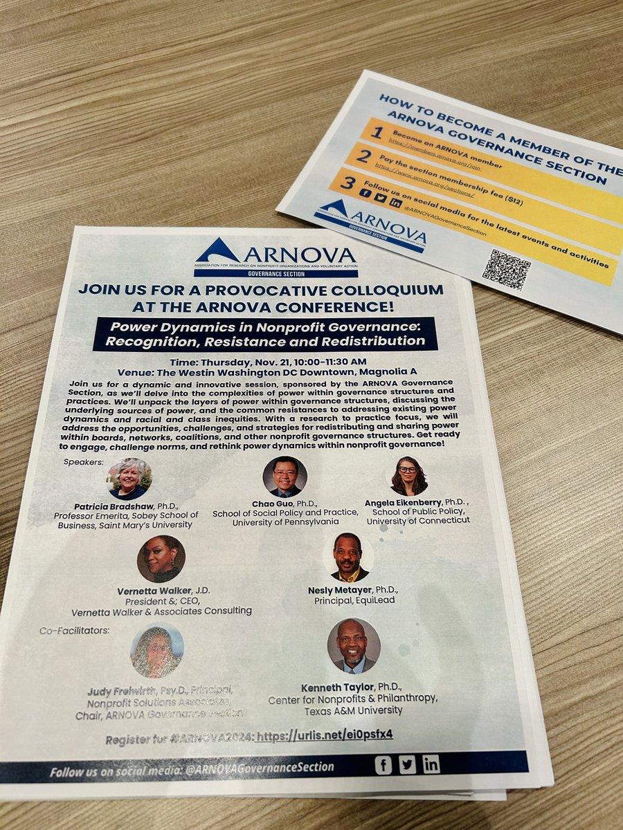 Over 30 participants attended our colloquium on power dynamics in nonprofit governance at #ARNOVA24! To all the guest speakers &amp; participants, we can't thank you enough for your support and enthusiasm <a href="/ARNOVA/">ARNOVA</a>