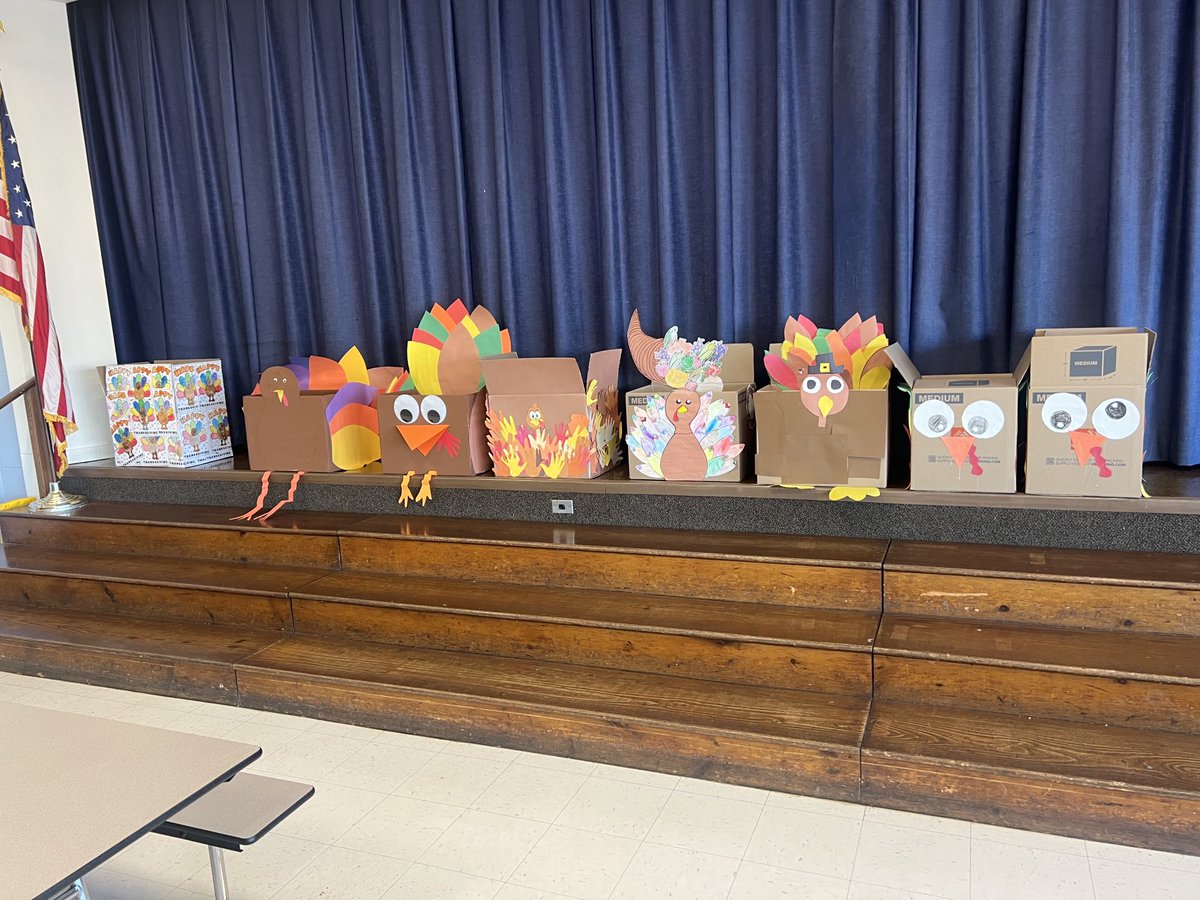 Shout out to the collaborative efforts of our PTA, class parents, faculty, staff students and custodial staff for our Thanksgiving donation boxes!!!!! We will be “ stuffing them” tomorrow to send out to 12 families!!!!! Great teamwork!!!💙💛