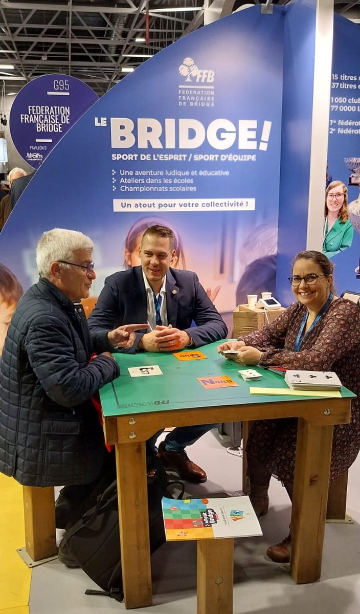 Fédération Française de Bridge (@ff_bridge) on Twitter photo Au <a href="/salondes_sports/">Salon des Sports et Parasports</a>, notre initiative s'est concentrée sur :
🔹 Soutenir les collectivités pour intégrer le bridge dans un programme global de réussite éducative
🔹 Favoriser le lien social à travers des ateliers bridge
🔹 Promouvoir notre jeu pédagogique "Petit Bridge" Au <a href="/salondes_sports/">Salon des Sports et Parasports</a>, notre initiative s'est concentrée sur :
🔹 Soutenir les collectivités pour intégrer le bridge dans un programme global de réussite éducative
🔹 Favoriser le lien social à travers des ateliers bridge
🔹 Promouvoir notre jeu pédagogique "Petit Bridge"