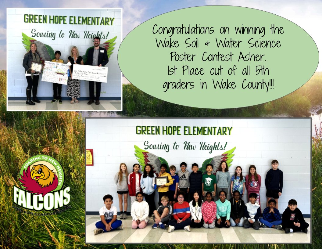 GHE is celebrating our winner of the Wake Soil and Water Science Poster Contest!! Way to go Asher!!!!