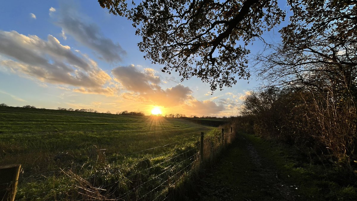 Sunset in the English countryside