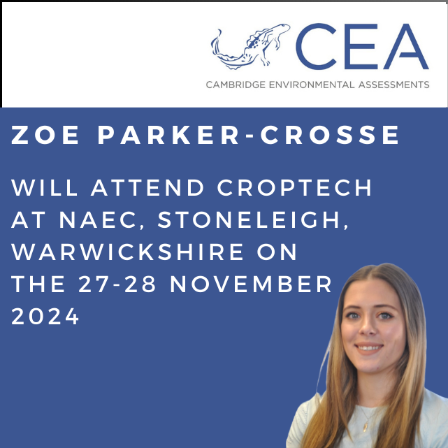Zoe Parker-Crosse will be attending The CropTec Show, happening on Wednesday 27th and Thursday 28th November at NAEC Stoneleigh, Warwickshire!