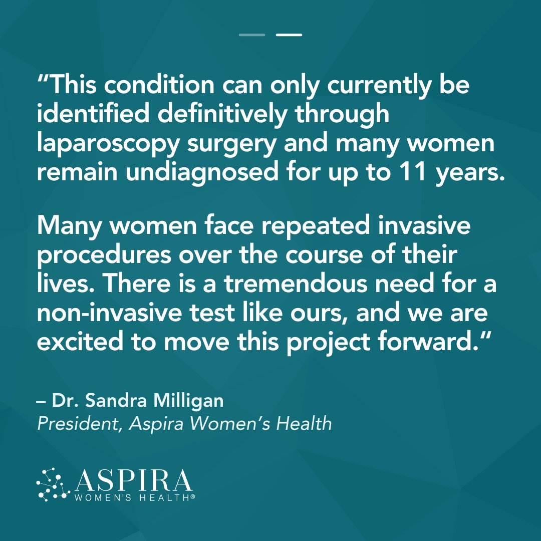We are proud to announce our $10M <a href="/ARPA_H/">ARPA-H</a> award to develop ENDOinform™, a simple blood test that could dramatically reduce the 11-year average diagnosis journey. Learn more at aspirawh.com! #SprintforWomensHealth