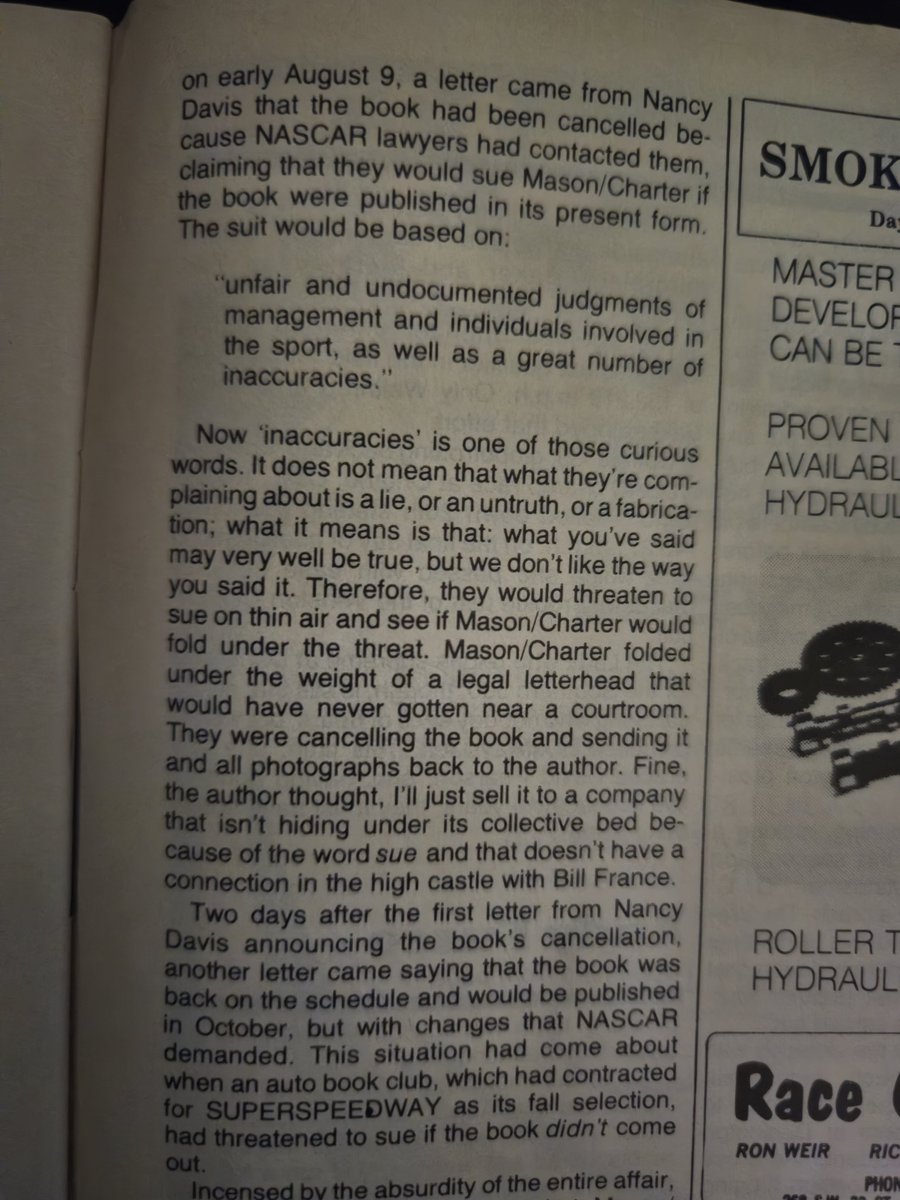 IIEclipzeII's tweet photo. @AedanMcHugh Part of another article, shows how NASCAR has always has their thumb on the media. The book spoke about here speaks about the '72 season https://t.co/wrrRfLCY7J