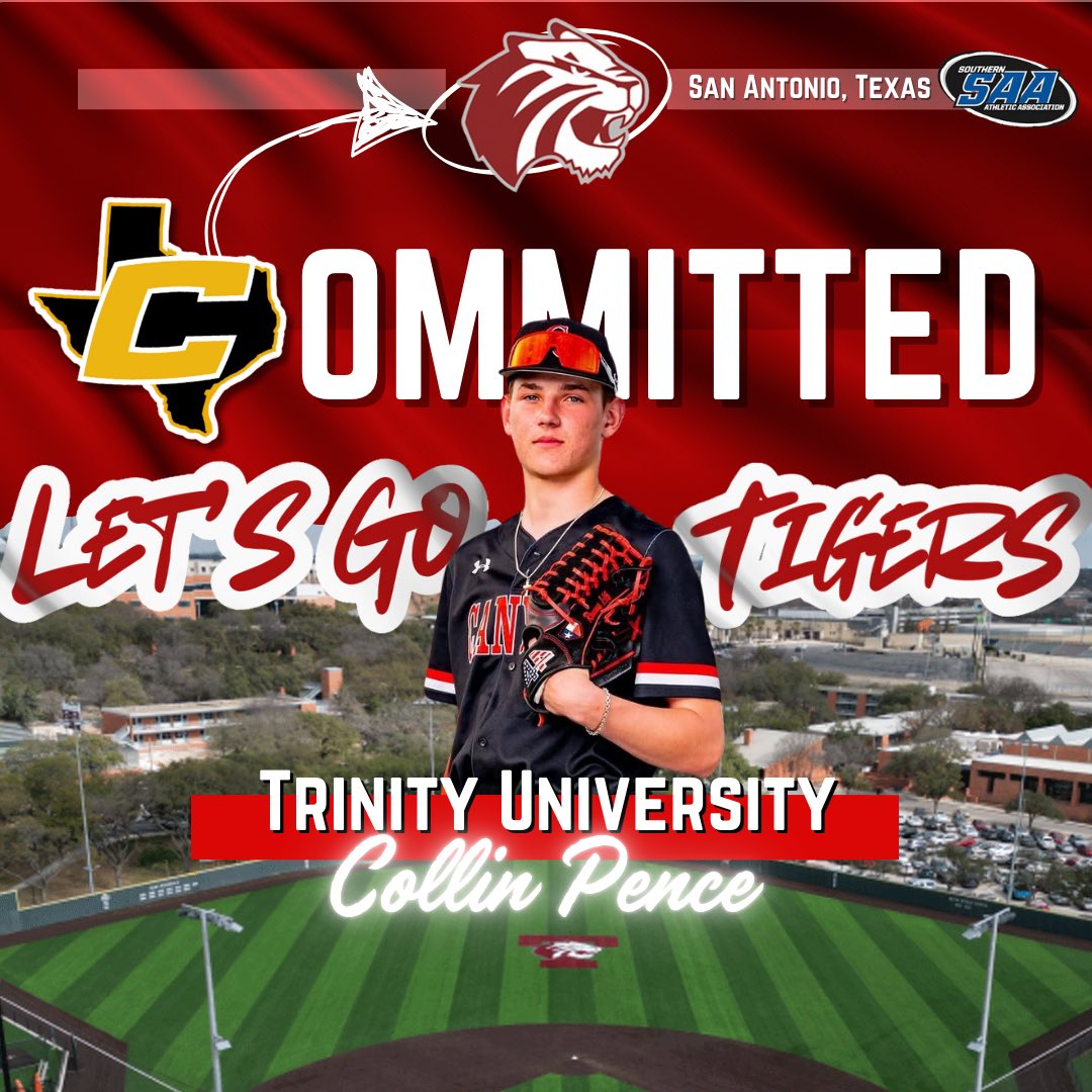 Canes SW Recruiting (@canes_recruits) on Twitter photo Congratulations to 2025 RHP Collin Pence (<a href="/CollinPence2025/">Collin Pence</a>) on his commitment to <a href="/TrinityTigersB2/">Trinity Tigers Baseball</a>
#CanesCommit #TheSW #Tigers #Trinity Congratulations to 2025 RHP Collin Pence (<a href="/CollinPence2025/">Collin Pence</a>) on his commitment to <a href="/TrinityTigersB2/">Trinity Tigers Baseball</a>
#CanesCommit #TheSW #Tigers #Trinity