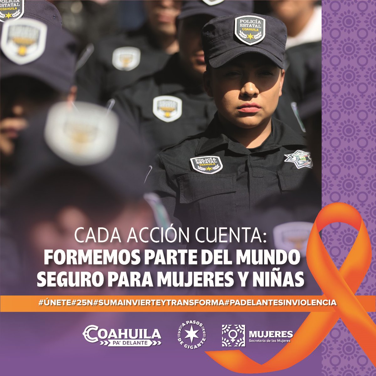 ¡Cada acción cuenta!
Formemos parte del mundo seguro para mujeres y niñas.
Erradicar la violencia contra mujeres y niñas es una inversión en humanidad, respeto y paz para todas y todos.
#NoHayExcusa #Unete 
#PaDelanteSinViolencia #25N #CoahuilaPaDelante#APasosDeGigante