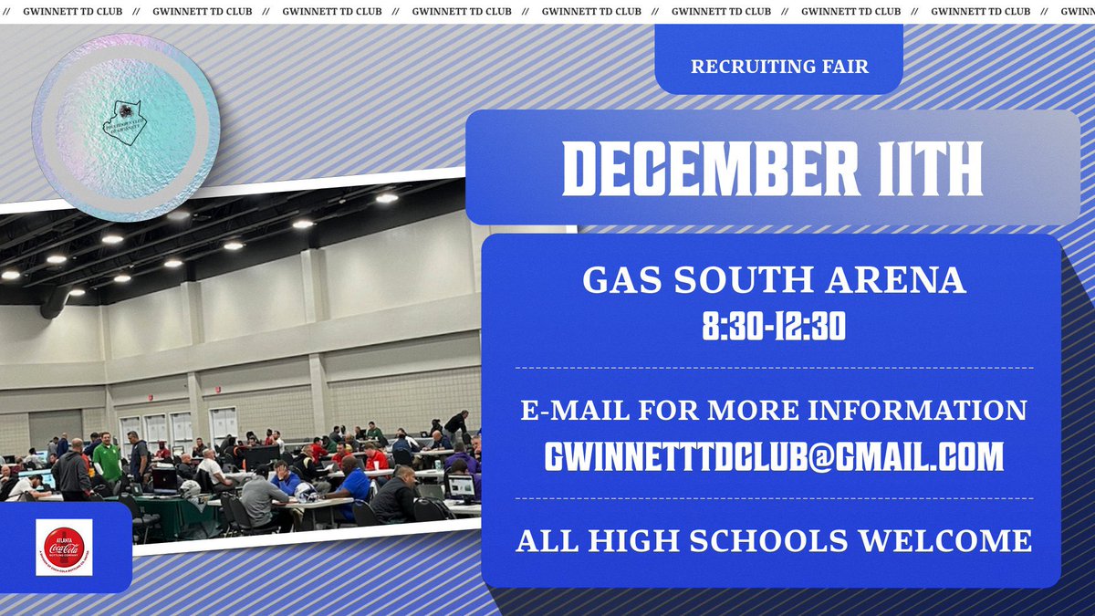 College 🏈 Coaches,

The State of GA will be 🥵 for college 🏈 recruiting Dec 9-11, 2024, in Atlanta,GA!  Join us at these 3 Recruiting Fairs which will maximize your time &amp; recruiting budgets.  Dm 4 the information sheet.