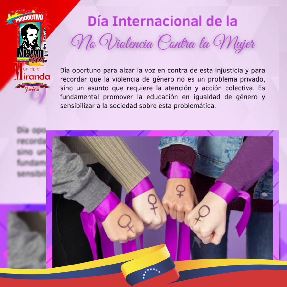 #NoViolenciaContraLaMujer
@hectorrodriguezcastro
@mppeducacion
@profelaya 
<a href="/DraGerencia/">Dra Macri Alcalá</a>
<a href="/misionribaszul1/">Misión Ribas Zulia</a>
@misionribasoficial
@cdcezulia