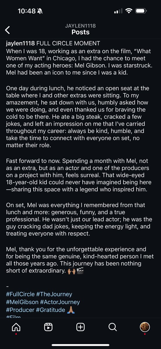Jaylen_Moore's tweet image. THIS!!! Please read. Full circle moment with this legend! 
#MelGibson #Actor #Producer #Film #FullCircle #TheJourney