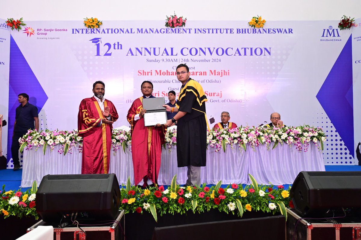 IMI_Bhubaneswar's tweet photo. IMI Bhubaneswar graciously marked its 12th Annual Convocation ceremony, celebrating the success and achievements of the PGDM batch 2022-24.
https://t.co/hrWPOFTL9r

#IMI #IMIBhubaneswar #futureforwardwithimib  #prideandjoy #academicachievement #futureleaders #inspiration https://t.co/JA5b8FXo96