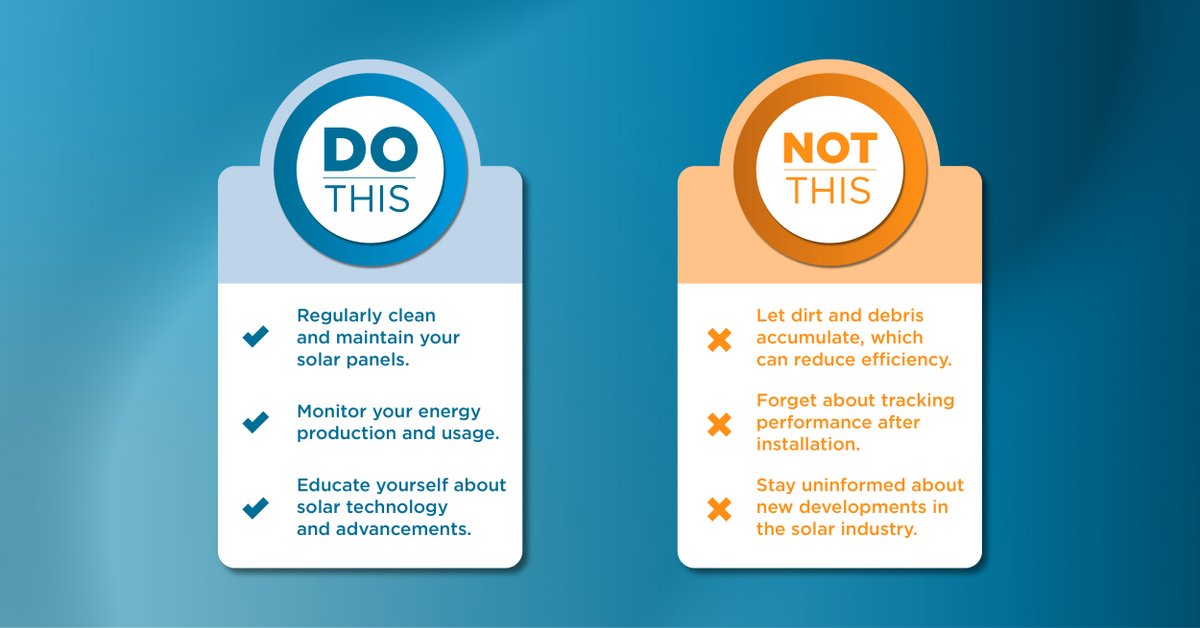 BlueRavenSolar's tweet image. Ready to navigate the solar journey? 

Check out our essential do&apos;s and don&apos;ts for making the most of your solar energy experience! 👍👎✨

#DosandDonts #BlueRavenSolar #SolarTips