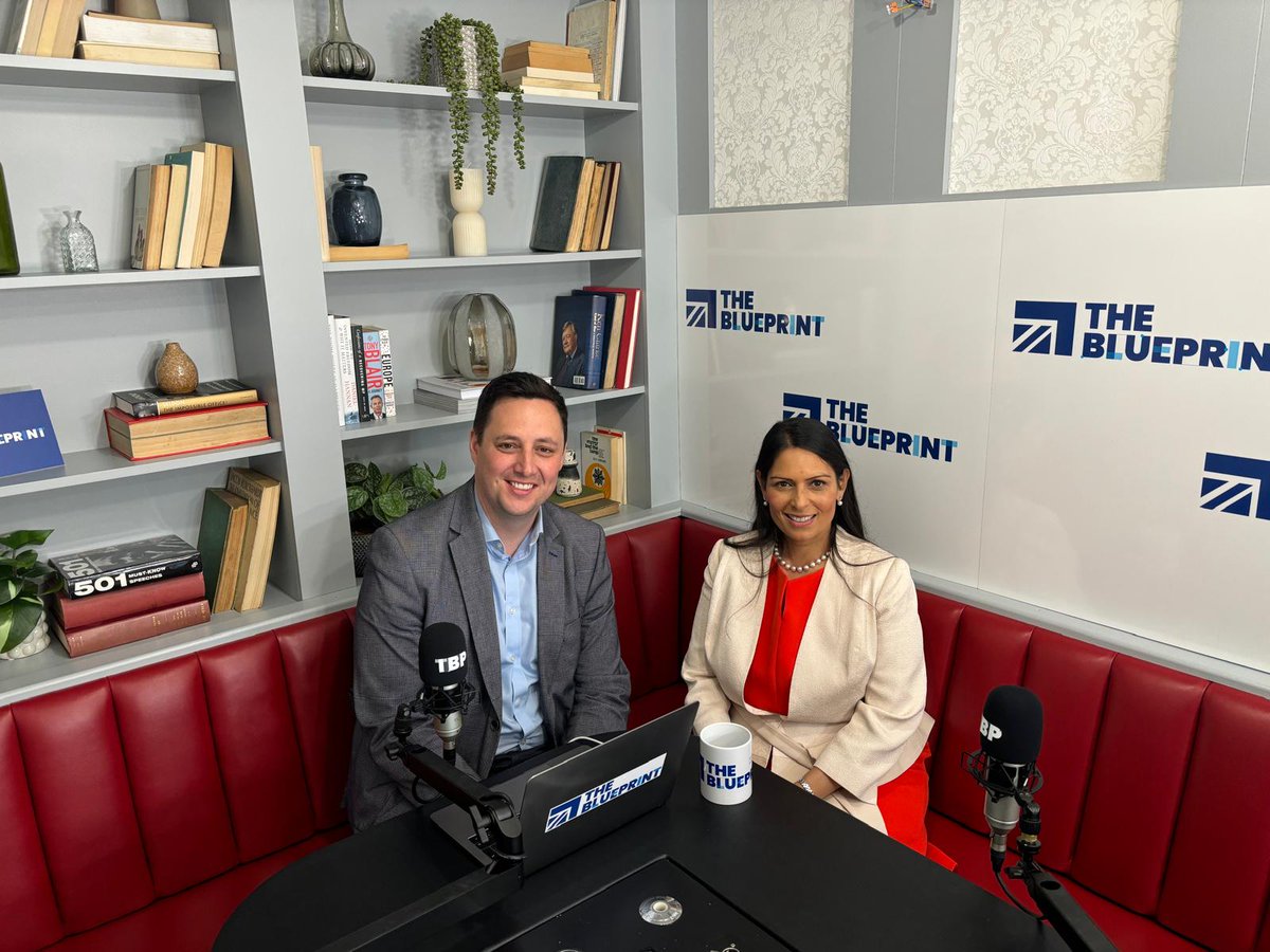 thetbpmedia's tweet photo. 📢 This Wednesday, it's @pritipatel who joins @BenHouchen on The Blueprint sofa for a candid conversation on the future of the Conservative Party.
🎧 Catch the full episode from tomorrow, here: https://t.co/qyZjw28X5K
#TheBlueprintPodcast #ConservativeFuture https://t.co/RMsHv2Itsy