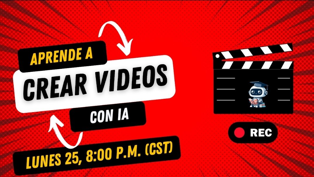 iadc0702's tweet photo. ✨ ¡Invitación al segundo webinar del Proyecto AcademIA: Inteligencia Artificial para todos! ✨
🎥 "Aprende a crear videos con IA"
🗓️ Hoy, lunes 25 de noviembre
⏰ 8:00 p.m. (CST)
🔗 Enlace al webinar: https://t.co/gDnDkWySth 

#InteligenciaArtificial #IA #AI #GoogleVids https://t.co/r0dmlPFsIw