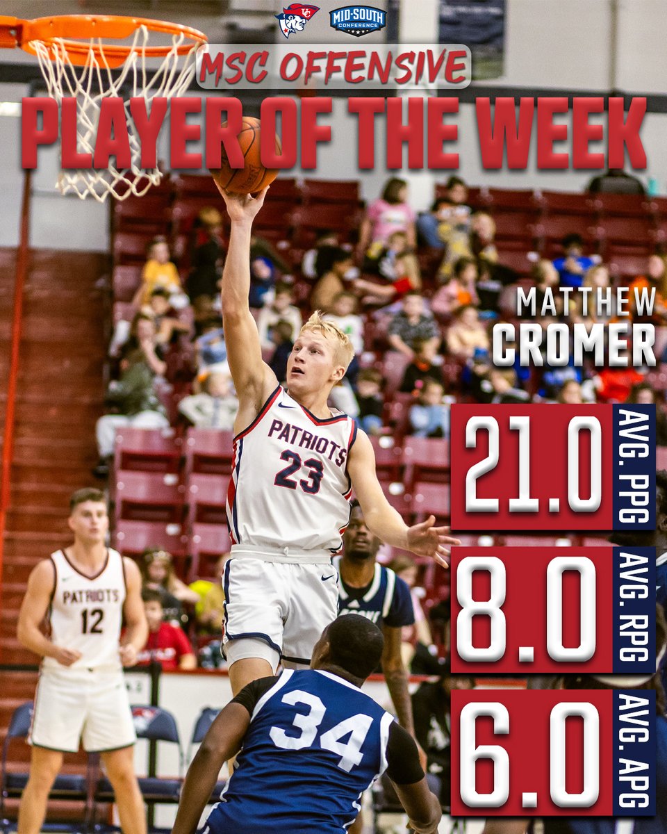 Cromer earns Mid-South Offensive Player of the Week honors after stellar performance!! 

Read More: tinyurl.com/4ce4wj8a

#OneBigTeam