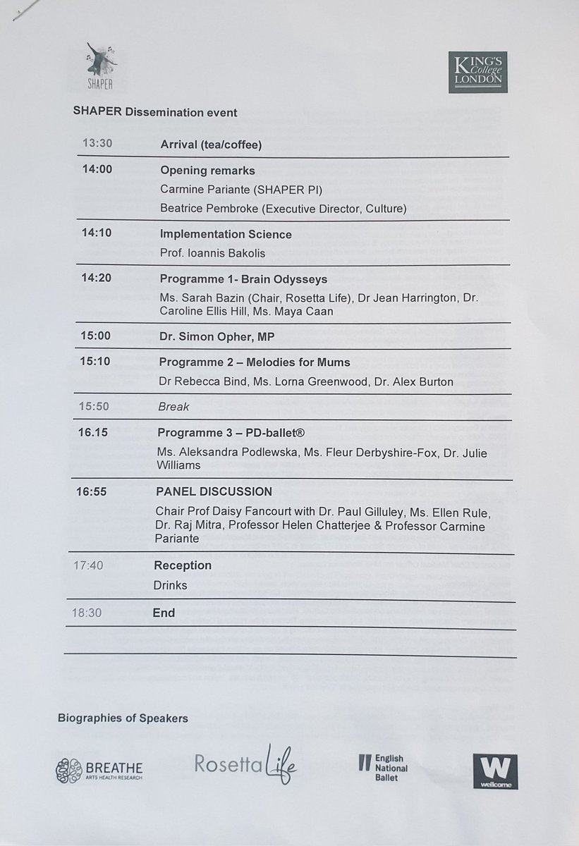 Geetika Singh ๐ (@geetikaqi) on Twitter photo Attended the #SHAPER dissemination Event. Amazing insights into arts-in-health progs like Melodies for Mums, Dance for #Parkinsons & Brain Odysseys. Hearing personal stories was truly moving. <a href="/wellcometrust/">Wellcome</a> <a href="/PartnershipSWK/">Partnership Southwark</a> <a href="/HINSouthLondon/">Health Innovation Network South London</a> <a href="/BreatheAHR/">Breathe Arts Health Research</a> <a href="/ENBallet/">English National Ballet</a> <a href="/rosettalife/">Rosetta Life</a> Attended the #SHAPER dissemination Event. Amazing insights into arts-in-health progs like Melodies for Mums, Dance for #Parkinsons & Brain Odysseys. Hearing personal stories was truly moving. <a href="/wellcometrust/">Wellcome</a> <a href="/PartnershipSWK/">Partnership Southwark</a> <a href="/HINSouthLondon/">Health Innovation Network South London</a> <a href="/BreatheAHR/">Breathe Arts Health Research</a> <a href="/ENBallet/">English National Ballet</a> <a href="/rosettalife/">Rosetta Life</a>
