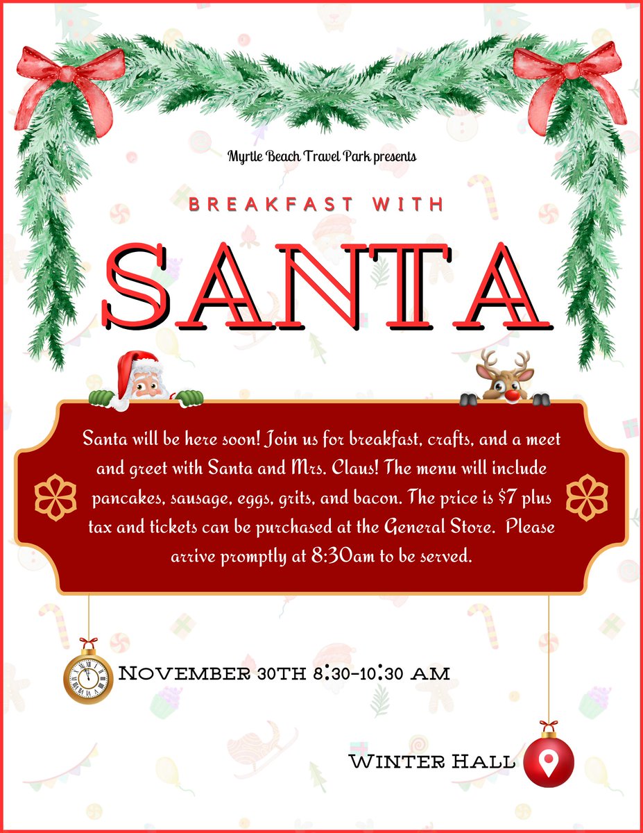 MBTravelPark's tweet photo. Santa's arriving on his sleigh this Saturday! 🎅✨ Join us for a festive morning of crafts, holiday cheer, and a chance to meet Mr &amp; Mrs. Claus! https://t.co/Y3jiBXfkj9