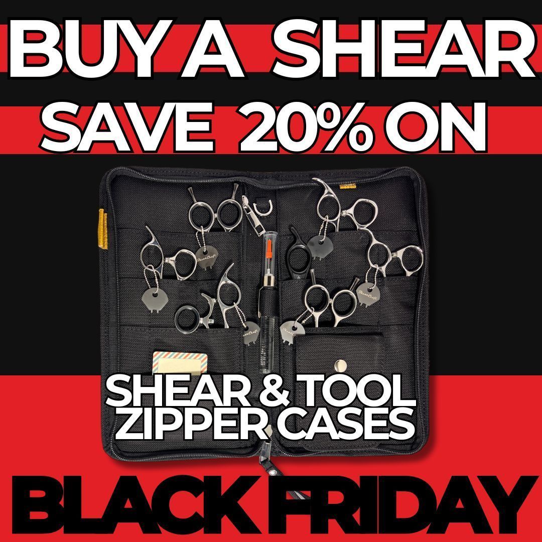 ShearCraft's tweet photo. 🎉 Black Friday Deals are here early! Buy any ShearCraft shear and save 20% on either Shear &amp; Tool Zipper Case. ✂️ Offer valid now through 12/2. Don’t miss out—upgrade your tools today! #HairTools #Shears https://t.co/wAShd3JjaQ