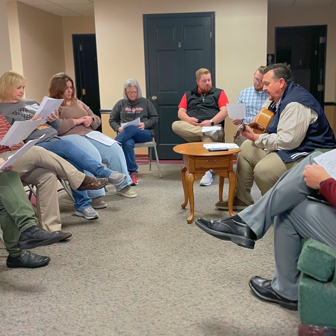 Those who have their offices in the Ruth Administrative Building were blessed at our Monday morning devotion time by having John Penrose, VP of Admissions and Marketing, bring the morning devotion. Thank you for all you do John! 🙏✨ #KnightLife
