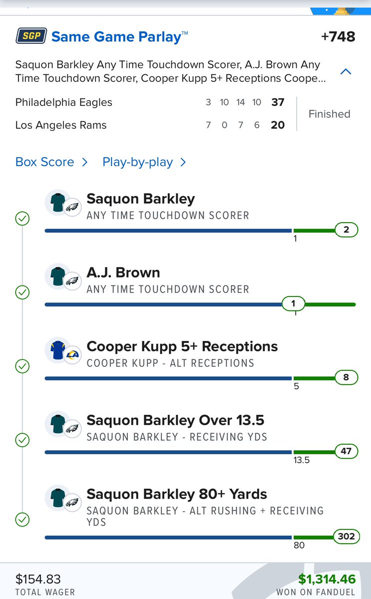 MIKEY_PARLAYS's tweet photo. 🚨WINNER! We do it again! #SNF #Lock #Parlay #Hurt$ 🔐🚨 https://t.co/6tGllOohwS