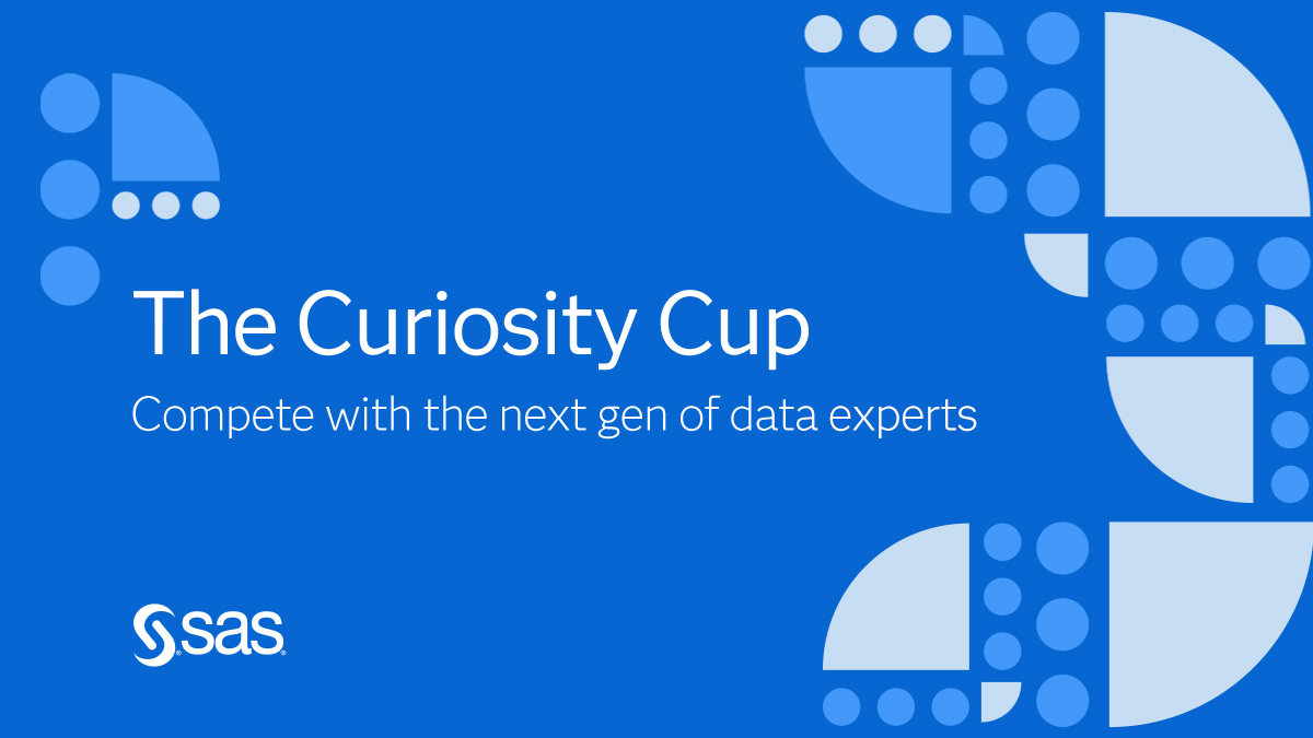 SASsoftware's tweet image. Registration opens Dec. 1 for Curiosity Cup 2025, a global competition that challenges students to explore, analyze and learn from data on topics that inspire their curiosity. Add your name to the interest list today! 2.sas.com/6016sNxRq