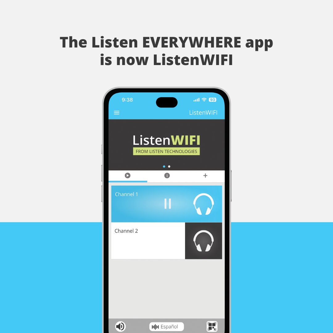 ListenTech's tweet image. New look, same app! Guests can still use their smartphones as assistive listening devices with the free ListenWIFI app. Customize channel names, banner ads, videos, special offers, and so much more! Learn more: listentech.com/listenwifi-wha…

#AssistiveListening #ListenTech #ListenWIFI