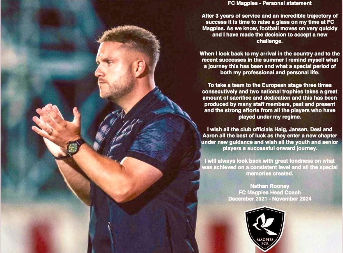 🇬🇮🚨 Incroyable nouvelle ! Le coach des <a href="/BrunosMagpies/">FCB Magpies</a> qui a emmené le club dans les étoiles depuis plusieurs années maintenant, ne sera pas le sélectionneur de #Gibraltar.

En effet, il vient de s'engager avec le <a href="/larnefc/">Larne Football Club</a> en Irlande du Nord !

Plein de bonheur et merci Nathan ❤️